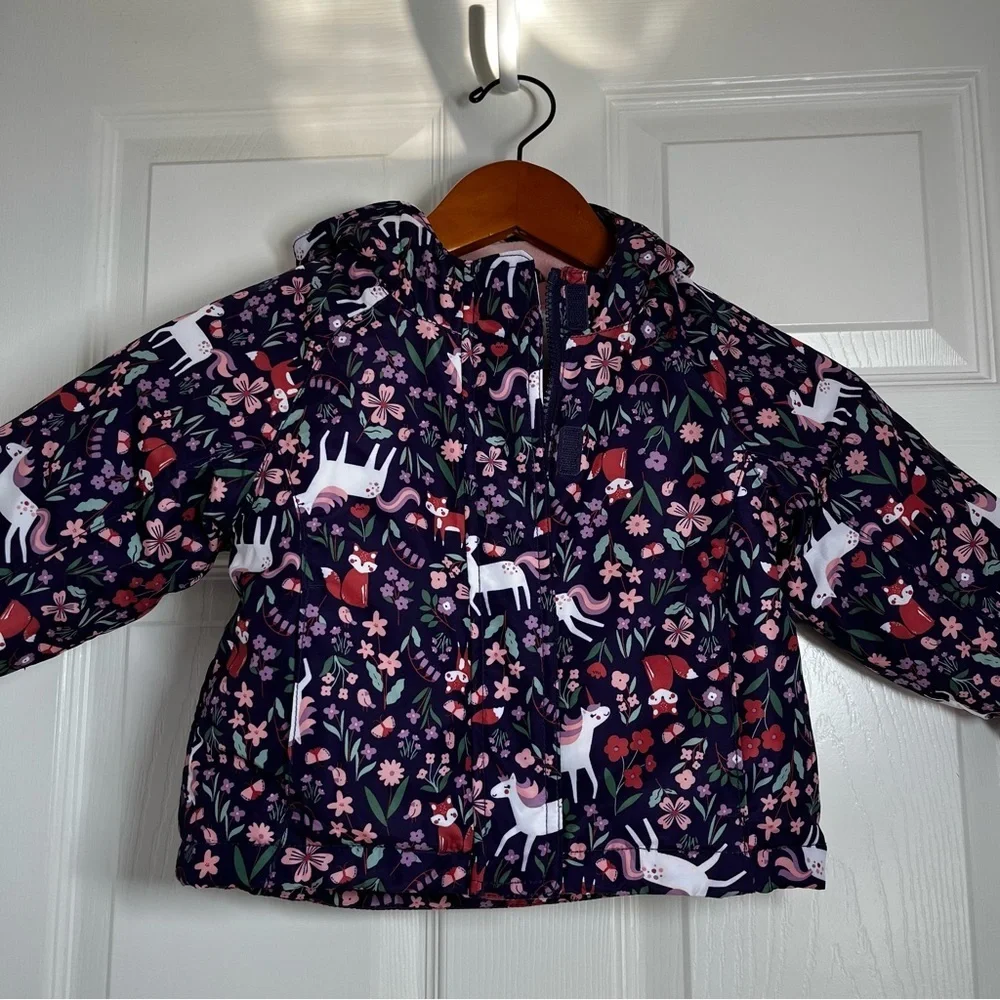 CHILDREN’S PLACE Unicorn Print Kids Snow Pants and Jacket Set Size 12-18 Months